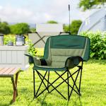 Campingstol Fällstol med Sidoficka Grön av Oxford ve Metall för Pool ve Strand Hopfällbar Trädgårdsstol med Bärväska