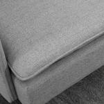 Tvåsits Soffa Loveseat Grå av Linnelook och Trä för Vardagsrum och Sovrum Dubbelsoffa med Kuddar Bekväm 139 x 68 x 76 cm