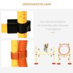 Agility Häckset Hundträningsset Hinderbana Plast och Polyester för Aktiv Hundträning Gul 128 X 23 X 9-100 Cm