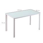 Matsalsbord Prisvärd Vit Trä för Kök och Matsal med Modern Design och Stor Lastyta för Hemmet och Familj 120 x 60 x 75 cm