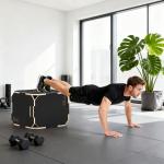 Plyobox Trä Justerbar Svart Plywood för Crossfit och Hoppträning Träningslåda med Handtag och Rundade Hörn Robust och Säker Konstruktion
