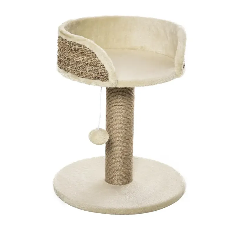 Klösträd Krämvit av Sisal och Plysch 49 cm