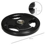 Viktskiva, Set om 2, 15 kg per Platta, 3 Handtag, Golvskyddande Gummibeläggning, Metall