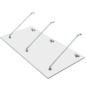 Baldakin Glas Kapelldörr Klarglas Rostfritt Stål och Härdat ESG-Glas för Entré Skyddstak 200 X 90 Cm