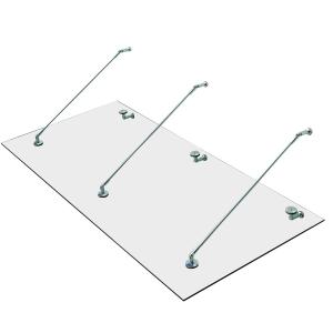Glaskapell för Ytterdörr, Härdat Glas (ESG), Rostfritt Stål, Klart Glas, 200 x 90 cm