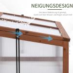 Mini Växthus Stabil Natur Trä för Trädgård med PC-Paneler för Optimalt Ljusinsläpp och Odling av Plantor 100 L x 65 B x 40 H cm