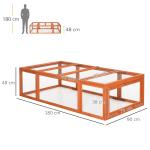 Smådjursstall Smådjursbur med Utomhusinhägnad Multifunktionell Granträ Orange 180 X 90 X 48 Cm