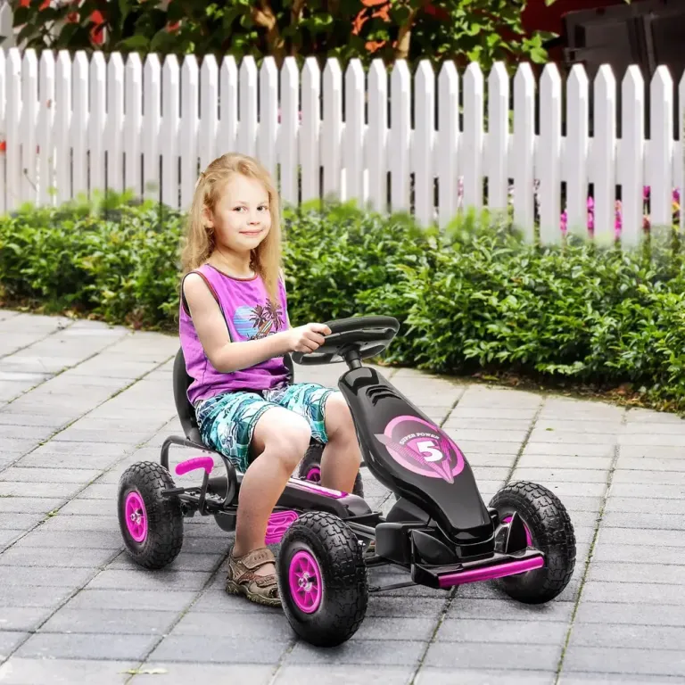 Trampbil &Amp; Go-Kart med Justerbart Säte Rosa