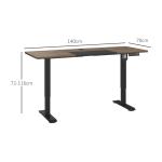 Elektriskt Höj- och Sänkbart Skrivbord, Ergonomiskt Ståbord med Motor, Justerbar Arbetsstation för Hemmakontor, Natur/Svart, 140 x 70 x 72-116 cm