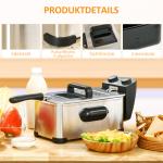 Fritös 3 Liter, 2000 W med Transparent Lock och Cool-Touch-handtag, Svart