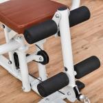 Kompakt Hemgym med 45 kg Vikter, Mångsidig Träningsstation med Benpress, Robust Stålram och PU-Läder för Hemmaträning, Vit, 150 x 110 x 210 cm