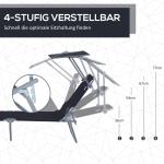 Solstol Trädgårdsstol Svart Metall och Tyg för Terrasser och Balkonger Hopfällbar med Solskydd 187 X 58 X 36 Cm