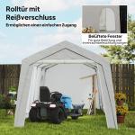 Tältgarage Garagetält Vattentätt Ljusgrå av PE och Stål för Uteplats och Trädgård Tält med Dörrar och Fönster 300 x 600 x 250 cm