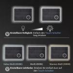Kleankin Badrumsspegel LED Spegel Silver av Glas för Badrum med 3x Förstoring och Touchfunktion 3 Ljusfärger Anti-Imma Funktion 80 x 60 cm