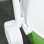 Kattlåda Toalett med Huva Grön Vit av Plast för Katter upp till 4 Kg Inomhusbruk med Lock och Skopa Hygienisk Design 53 x 51 x 48 cm