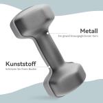 Hantelset 2 x 6 kg med Sexkantig Design och Halkfria Grepp för Hemmaträning Ergonomisk och Hållbar Grå Gjutjärn och Neopren för Styrka