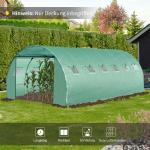 Växthusfilm 6 x 3 x 2 m, Vattentät Trädgårdsfilm med UV-skydd, PE-film, Presenning för Växthus och Polytunnel, Grön
