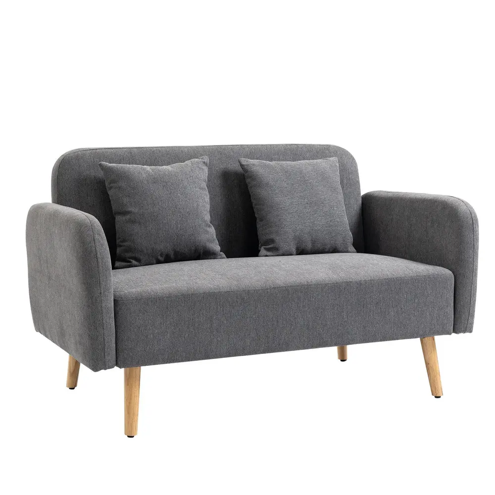 2-Sitsig Soffa med Fotstöd Loveseat i Sammet med Träben
