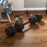 Hantelset 2 i 1 med Justerbara Vikter för Professionell Styrketräning Ergonomisk och Hållbar Svart Stål och Plast 30 kg