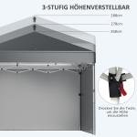 Hopfällbar Paviljong Campingtält Mörkgrå av Stål och Tyg för Trädgård och Terrass med Sidoväggar och UV-Skydd Sandsäck 2,97 x 2,97 m
