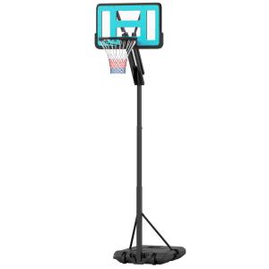 Basketkorg Höjdjusterbar 146-236 cm, Rullbart Basketstativ i Stål och Plast, Svart