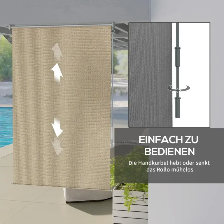 Vertikal Markis Rullgardin Beige av Tyg 120 x 185 cm