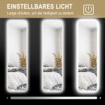 Helfigursspegel Golvspegel Transparent av Glas för Sovrum Stående Spegel med LED Belysning 150 x 40 cm