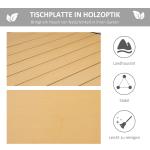 Trädgårdsbord Stabil Natur Svart Aluminium för Trädgård och Altan Matbord för Åtta Personer i Underhållsfri Plast Robust Modell 190 x 90 x 74 cm