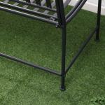 Trädgårdsbänk i Metall för 2 Personer, Robust Parkbänk med Ryggstöd, Väderbeständig Sittplats för Trädgård, Grå, 155 x 54 x 96 cm, 220 kg
