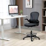 Ritstol med Justerbar Höjd och Fotstöd för Kontor och Ateljé Ergonomisk och Hållbar Svart Tyg och Plast 59 x 65 x 122 cm