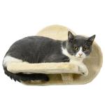 Kattklättervägg Klösträd Beige av Plysch och Sisal för Aktivt Lek 4 Delar med Stege och Hoppplattformar Hängmatta