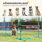 Agilityhinder Hund 4 Delar Ljusblå Plast för Träning Justerbar Hoppställning med Väska 99x65x94 cm