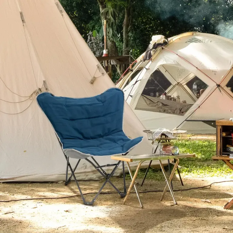 Hopfällbar Campingstol i Lättviktsstål, Blå