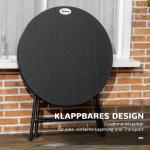 Runt Hopfällbart Trädgårdsbord, Praktiskt Matbord i Trälook, Smidigt Extrabord för Balkong, Mörkgrå, 80 cm