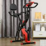 2-i-1 Motionscykel med Träningsband, Hopfällbar Fitnesscykel med Ryggstöd och LCD-Display, Effektiv Helkroppsträning Hemma, Svart