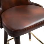 Barstol 2-Pack Eleganta Bistrostolar med Fotstöd och Ryggstöd Matsalsstol PU Brun 52 X 53 X 101 Cm