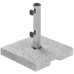 Parasollfot i Granit Kvadratisk Design för Trädgård och Altan Hållbar och Stabil Grå Granit 21 kg för Rör 32, 38 och 48 mm