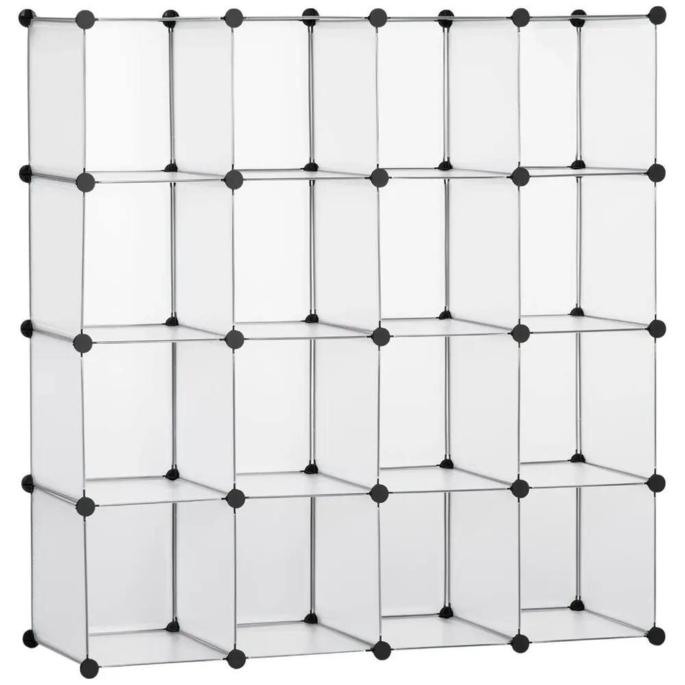 Hopfällbart Kubhyllsystem 16 Fack 125 x 32 x 125 cm