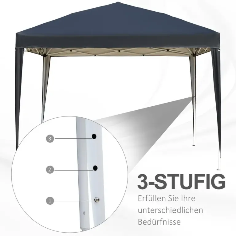 Trädgårdspaviljong Pop-up Partytält Svart 3 x 3 m