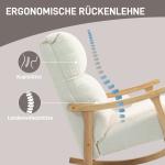 Gungstol med Sammetsklädsel och Ergonomiskt Ryggstöd, upp till 120 kg, Krämvit, 65 x 90 x 98 cm