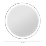 Kleankin Badrumsspegel Väggspegel Silver av Glas och Aluminium för Badrum med LED Belysning och Touchfunktion Minnesfunktion Anti-Fog Ø 60 cm