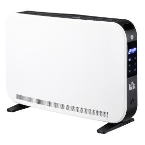 Värmefläkt med LED-Ljus, Elektrisk Kamin med Timer och 3 Värmelägen, Skapar Mysig Stämning, Vit, 60 x 18,5 x 39,5 cm, 2180 W
