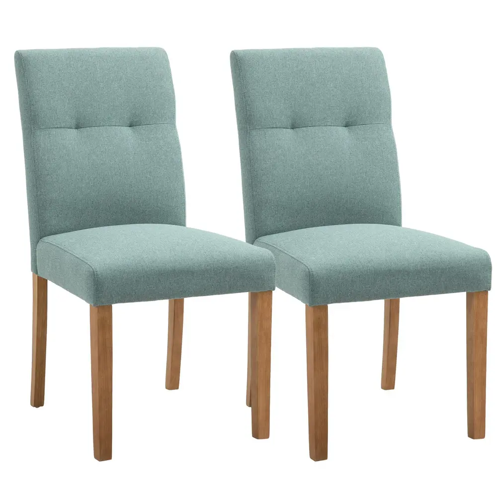 Matsalsstolar i Linne 2-Pack Kökstolar med Vadderad Sits