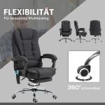 Kontorsstol Skrivbordsstol Ergonomisk med Massagefunktion Svart av Konstläder för Kontor Datorstol med Liggfunktion och Fjärrkontroll