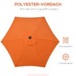 Parasoll Marknadsparaply Sexkantigt Orange av Polyester ve Metall för Strand ve Trädgård Roterande Vevparasoll Ø 196 cm