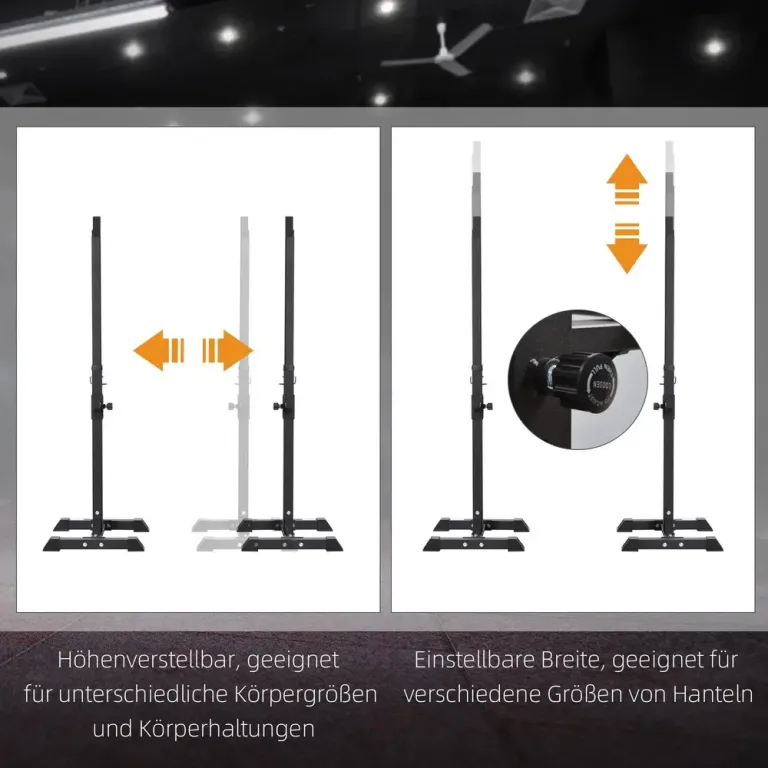 Hantelställ Skivstångsställ Set om 2 Silver 105-160 cm