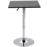 Höjdjusterbart Barbord, 360° Vridbart, Reptåliga Fötter, Stabil Metallbas, Svart/Silver