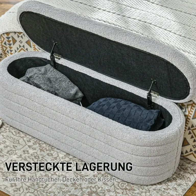 Sängbänk Förvaringsbänk Ljusgrå 116 x 41 x 40,5 cm