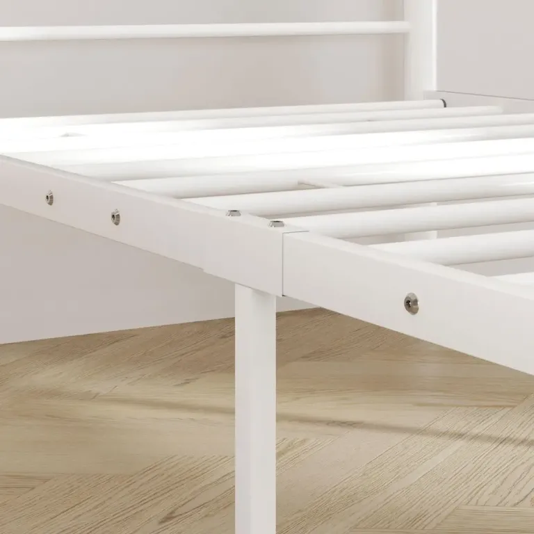 Sängstomme Enkelsängsram för Madrass Vit 200 x 90 cm