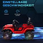 Barnelbil Elbil Röd av Plast för Barn 3-6 År 12V Terrängfordon med 2,4G Fjärrkontroll och Musik 3-5 km/h